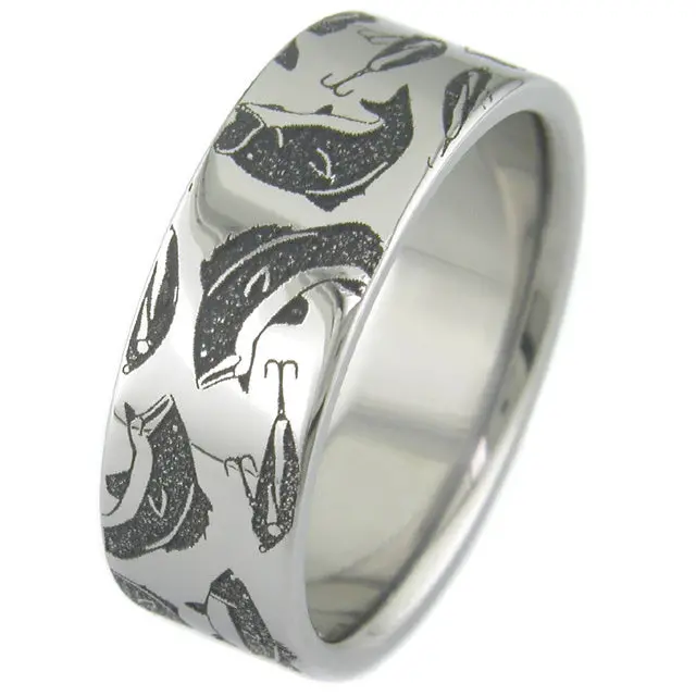 Bass Fish Titanium Ring 1