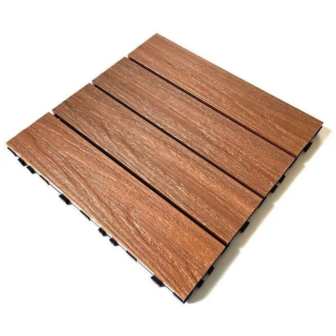 Castle Composites Quick Deck Decking Tile - Teak (300 X 300Mm) 1
