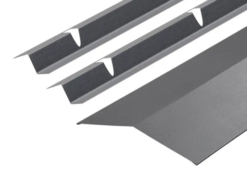 Cladco 130° Ridge Flashing And Z-Bar Kit For Standing Seam - 3M X 185Mm X 185Mm 1