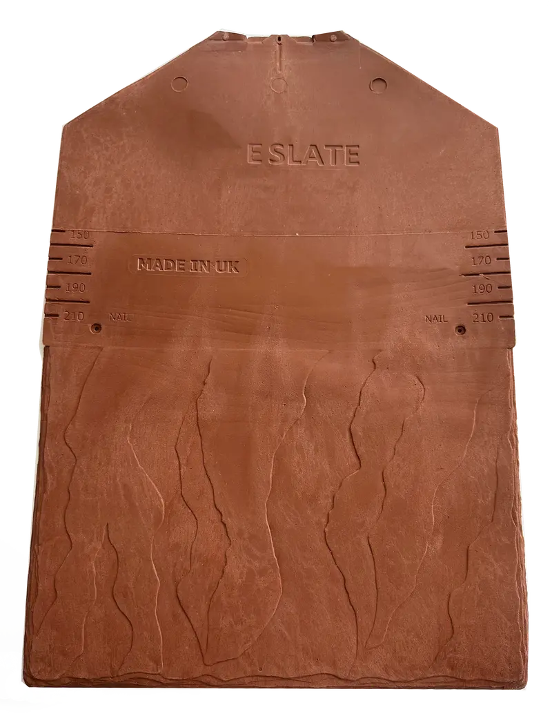 E-Slate Low Pitch Plastic Roof Slate 10° - Old World Red (Pack Of 16) 1