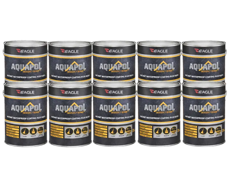 Eagle Aquapol Instant Waterproof Acrylic Coating - Grey 20Kg (Pallet Of 10 Tins) 1
