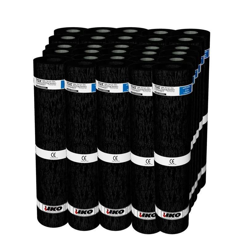 Iko Tgx Torch-On Black Mineral Roofing Felt Cap Sheet - 8M X 1M (Pallet Of 30 Rolls) 1