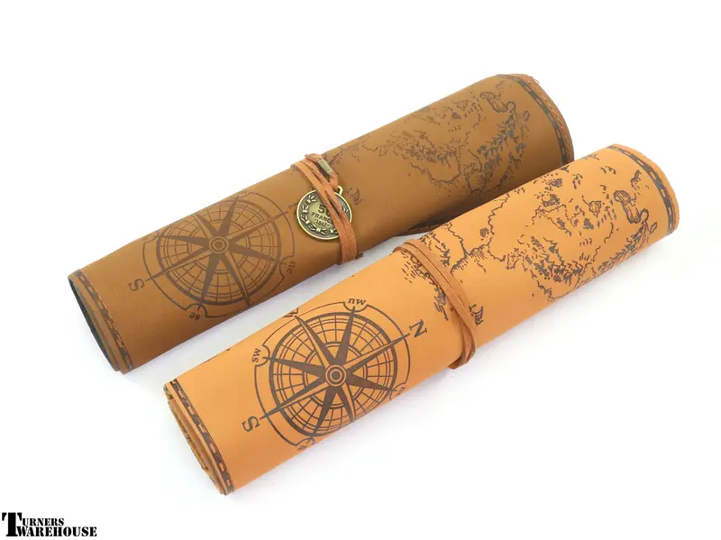 Pirate Themed 3 Pen Leatherette Rolled Case 1