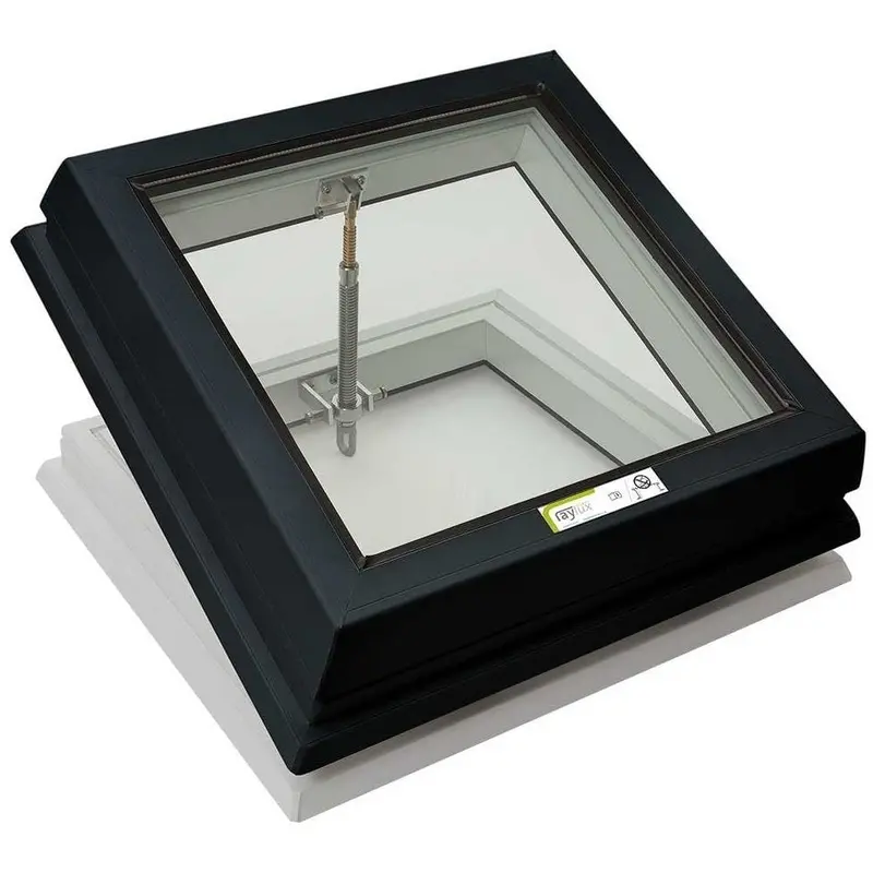 Raylux Flat Glass With Manual Opening Pvc 150Mm Vertical Upstand - Grey 1