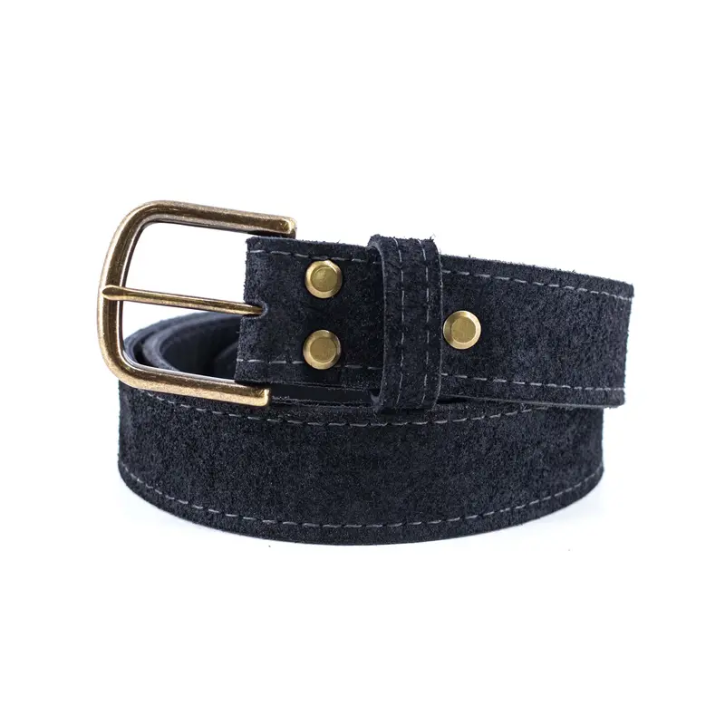 Rough Black Leather Belt 1