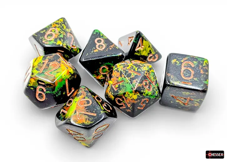 Rpg Dice Set Brush Deep Forest/Gold 1
