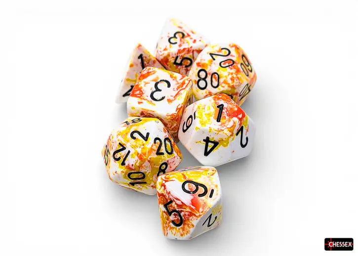Rpg Dice Set Brush Sunrise/Black 1
