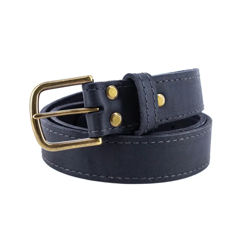 Smooth Black Leather Belt 1