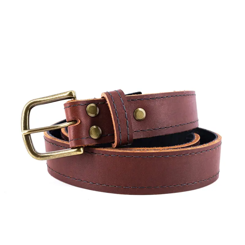 Smooth Redwood Leather Belt 1