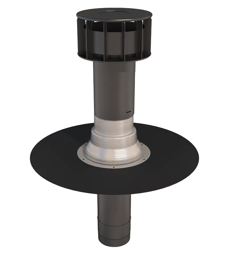 Ubbink Oft-4 Epdm Flat Roof Vent Terminal - Twin Wall (166Mm Diameter) 1