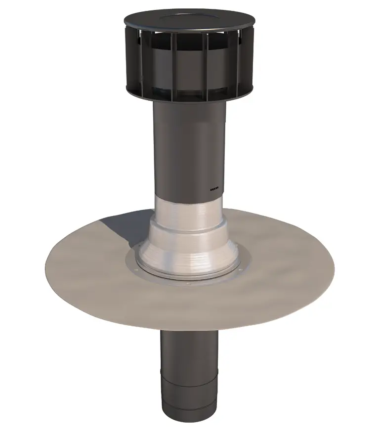 Ubbink Oft-4 Pvc Flat Roof Vent Terminal - Twin Wall (131Mm Diameter) 1