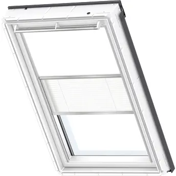 Velux Dfd Fk04 1025 Duo Blackout And Pleated Blind - White & White 1