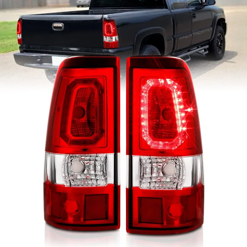Anzo Usa Led Tail Light Assembly – Red/Clear Lens With Chrome Housing – Pair For Enhanced Rear Visibility 1