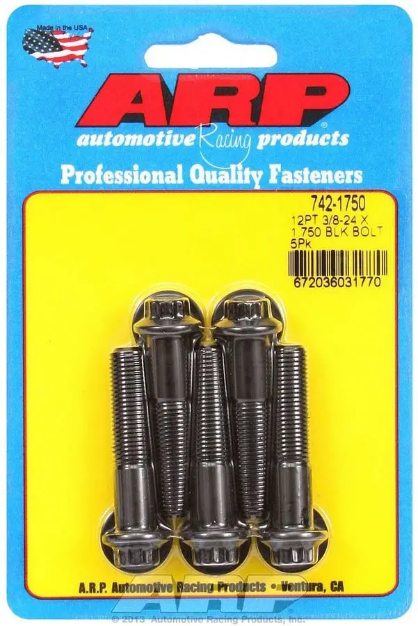 Arp 742-1750 12-Point Bolt Kit – Five 3/8"-24 X 1.750" High-Tensile Fasteners For Critical Applications 1