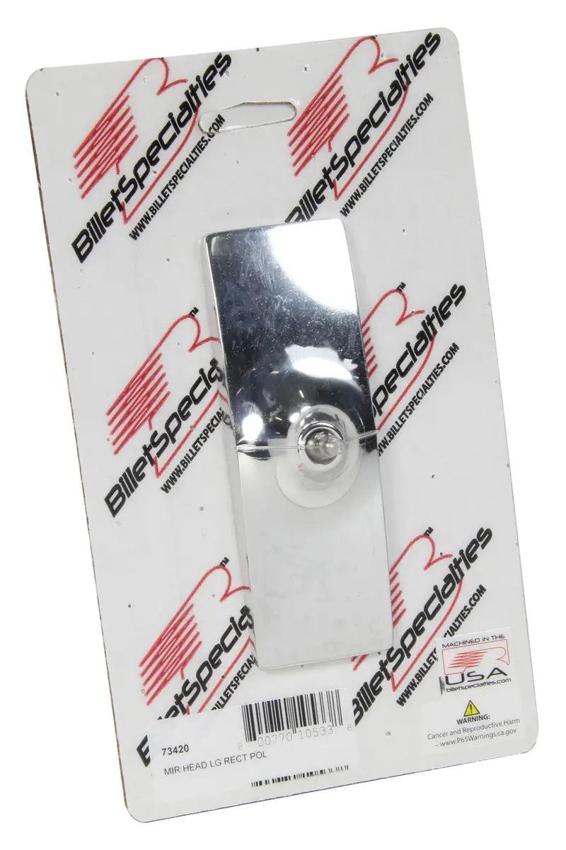 Billet Specialties 73420 Polished Large Rectangle Side Mirror – 1.75" X 5.25" 1