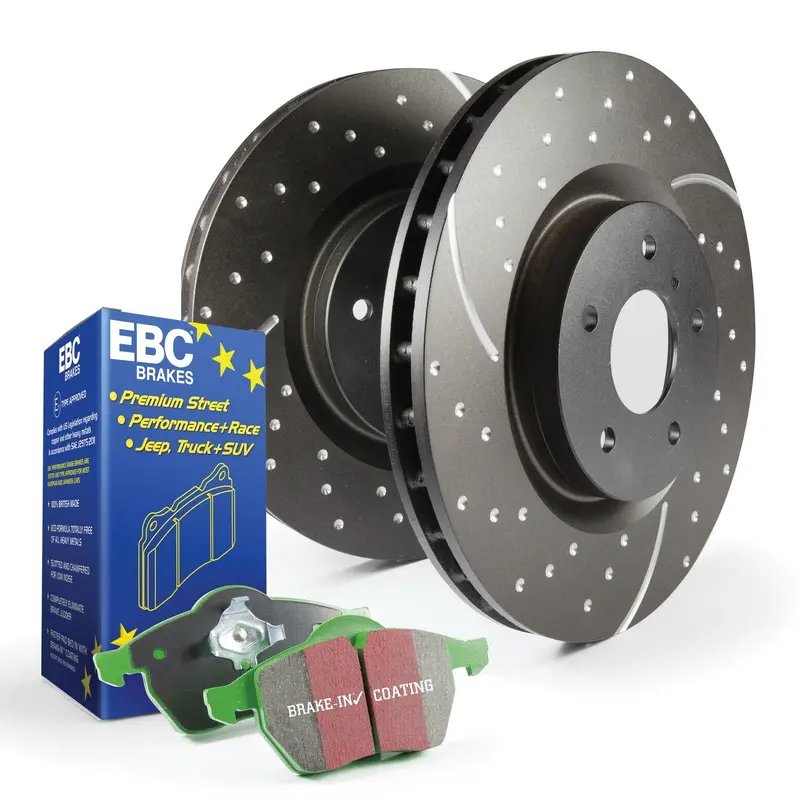 Ebc S3Kf1210 Greenstuff 6000 Brake Kit – Front & Rear Pads + Gd Drilled & Slotted Rotors For Trucks/Suvs 1