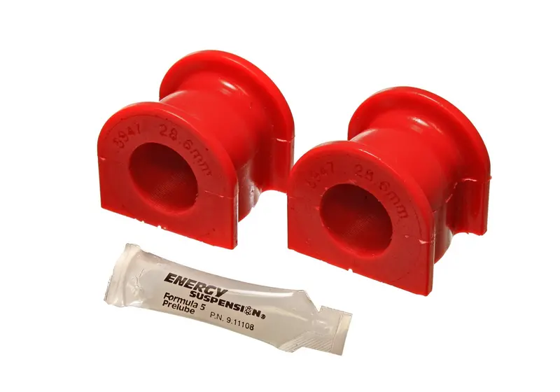 Energy Suspension 16.5139R Sway Bar Bushing Set; Red; Front; Bar Dia. 28.2Mm; Performance Polyurethane; 1