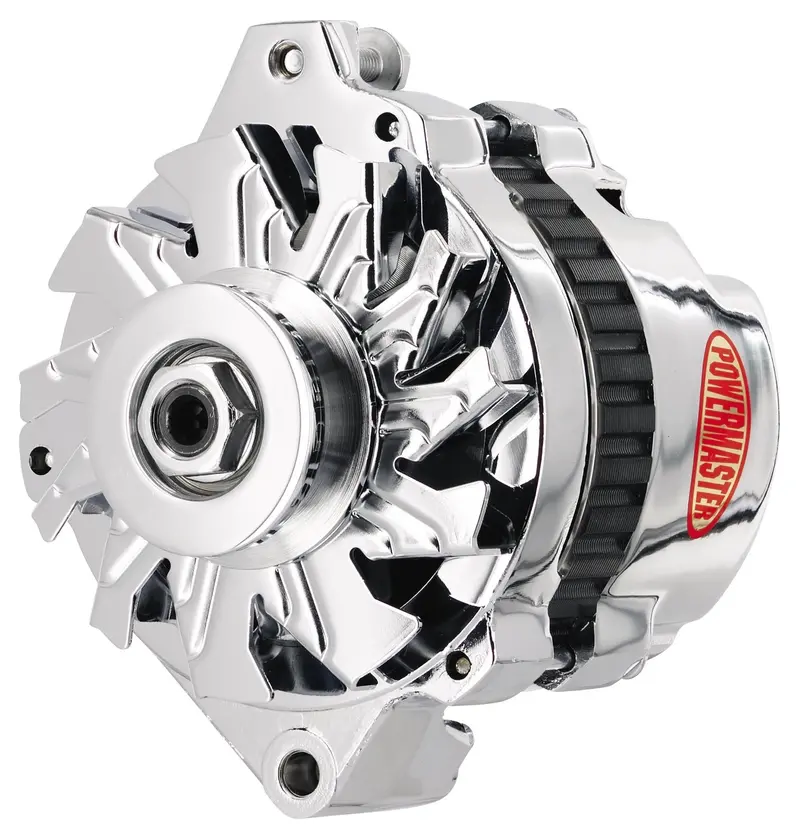 Powermaster 378011 Cs130 Chrome Alternator – 140 Amp, Straight Mount, 1V Pulley 1