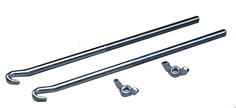 Taylor Cable 21982 Battery Hold-Down Bolt Kit – Zinc-Plated 3/8" X 10" With Wing Nuts (Pair) 1